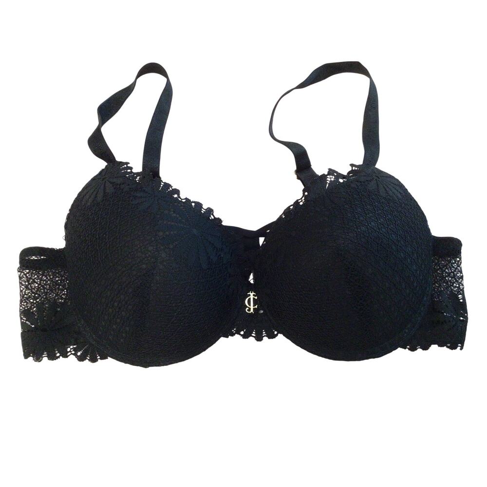 Juicy Couture black Lacey bra 36C padded Underwire